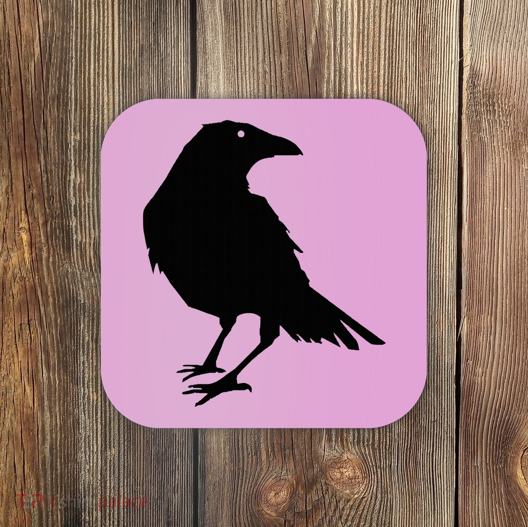 Beautiful Black Crow Raven Bird Silhouette Sweater Coaster