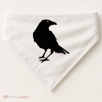 Beautiful Black Crow Raven Bird Silhouette Sweater USA-Made Doggie Bandana