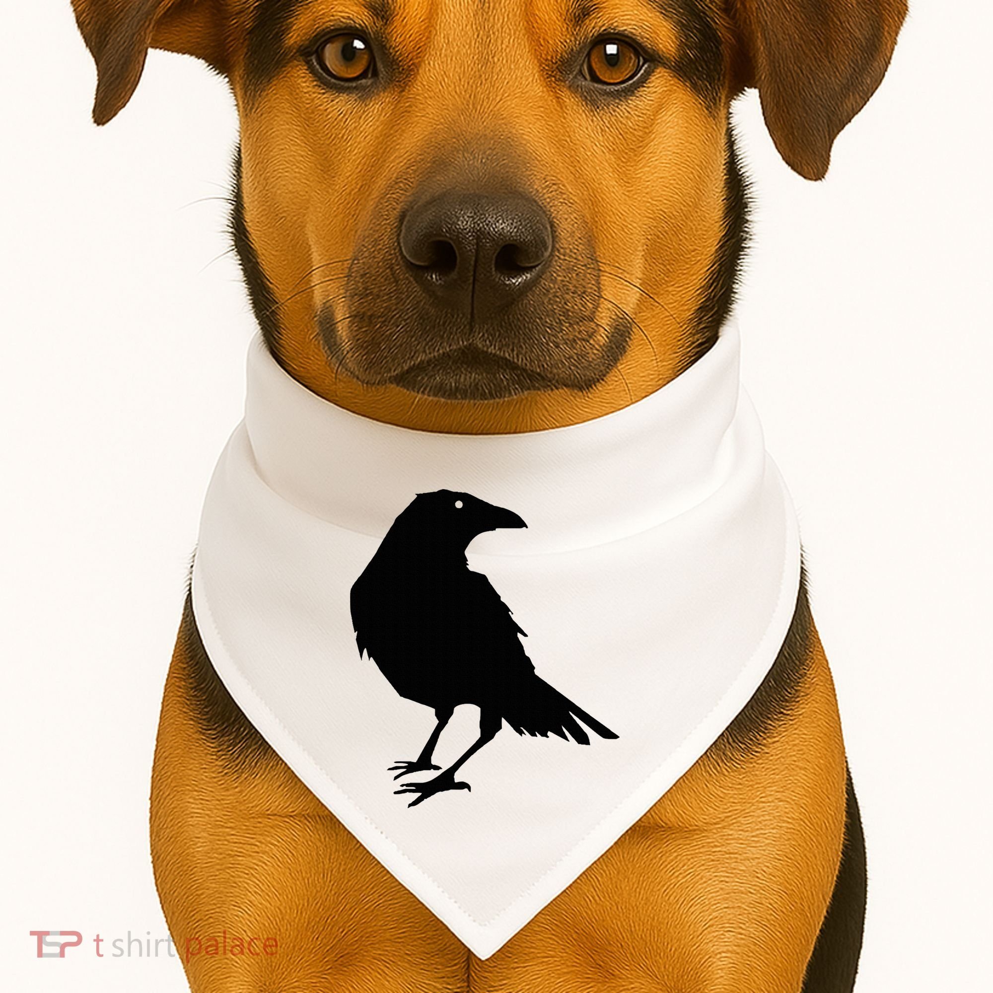 Beautiful Black Crow Raven Bird Silhouette Sweater USA-Made Doggie Bandana