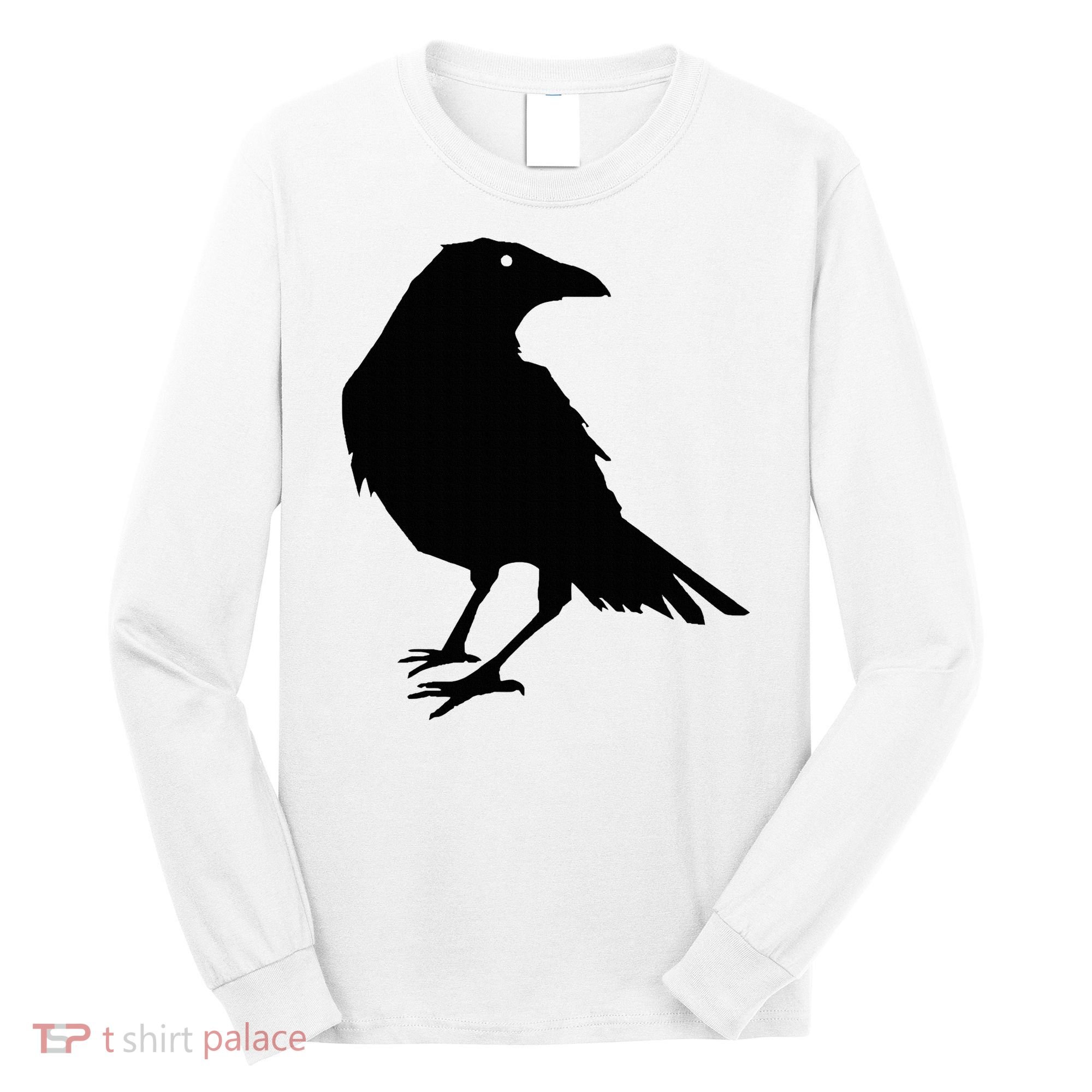 Beautiful Black Crow Raven Bird Silhouette Sweater Long Sleeve Shirt