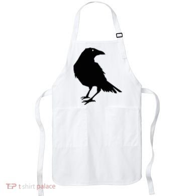 Beautiful Black Crow Raven Bird Silhouette Sweater Apron
