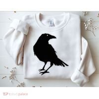 Beautiful Black Crow Raven Bird Silhouette Sweater Sweatshirt thumb 2