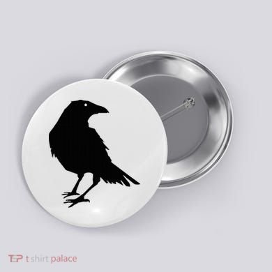 Beautiful Black Crow Raven Bird Silhouette Sweater Button