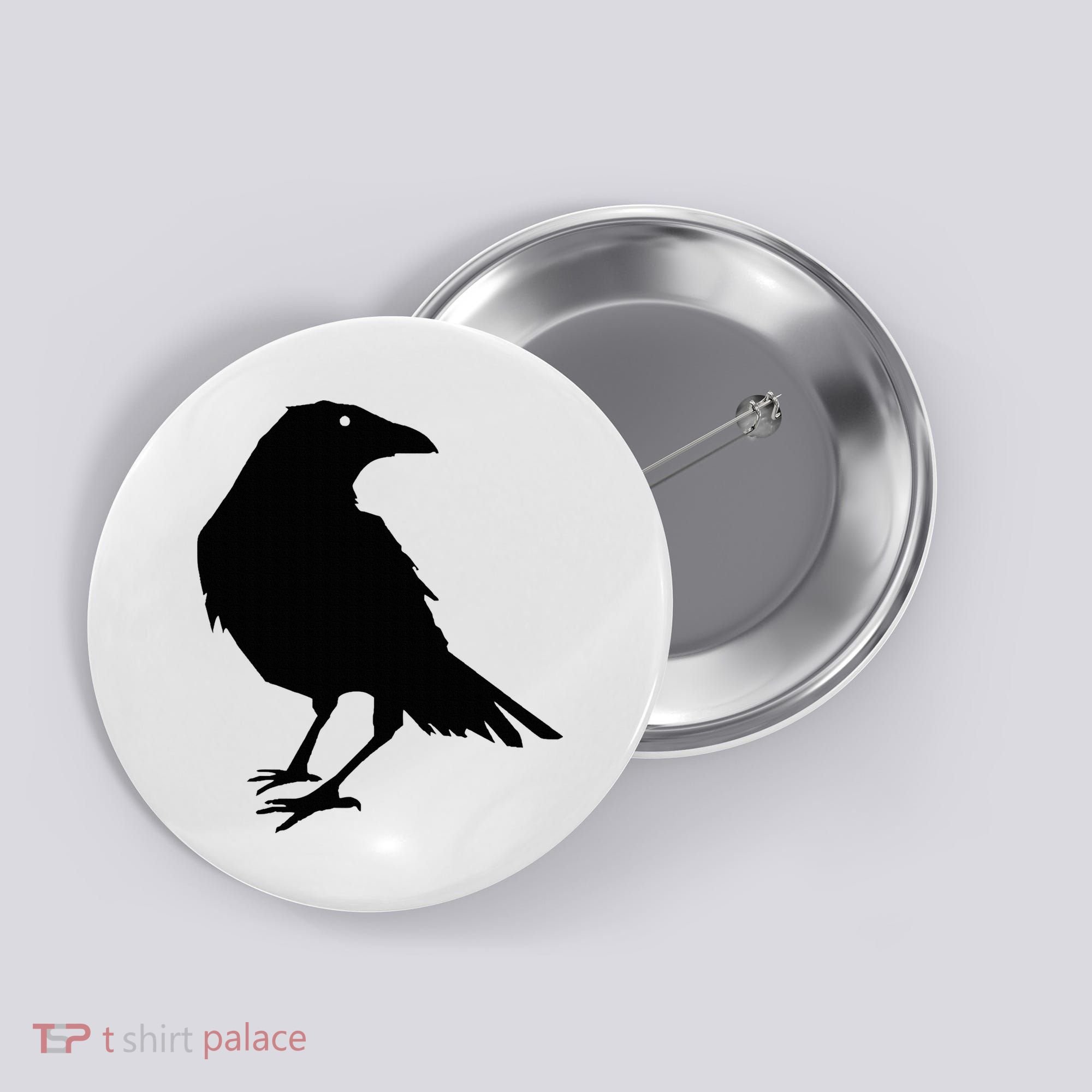 Beautiful Black Crow Raven Bird Silhouette Sweater Button