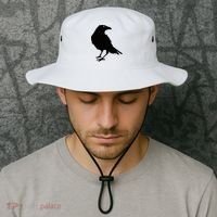 Beautiful Black Crow Raven Bird Silhouette Sweater Bucket Hat thumb 2