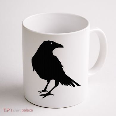 Beautiful Black Crow Raven Bird Silhouette Sweater Coffee Mug back