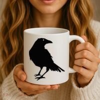 Beautiful Black Crow Raven Bird Silhouette Sweater Coffee Mug thumb 3