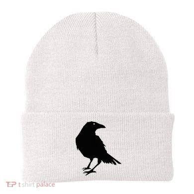 Beautiful Black Crow Raven Bird Silhouette Sweater Beanie