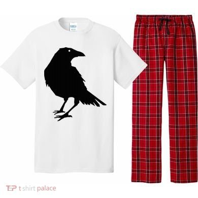 Beautiful Black Crow Raven Bird Silhouette Sweater Pajama Set