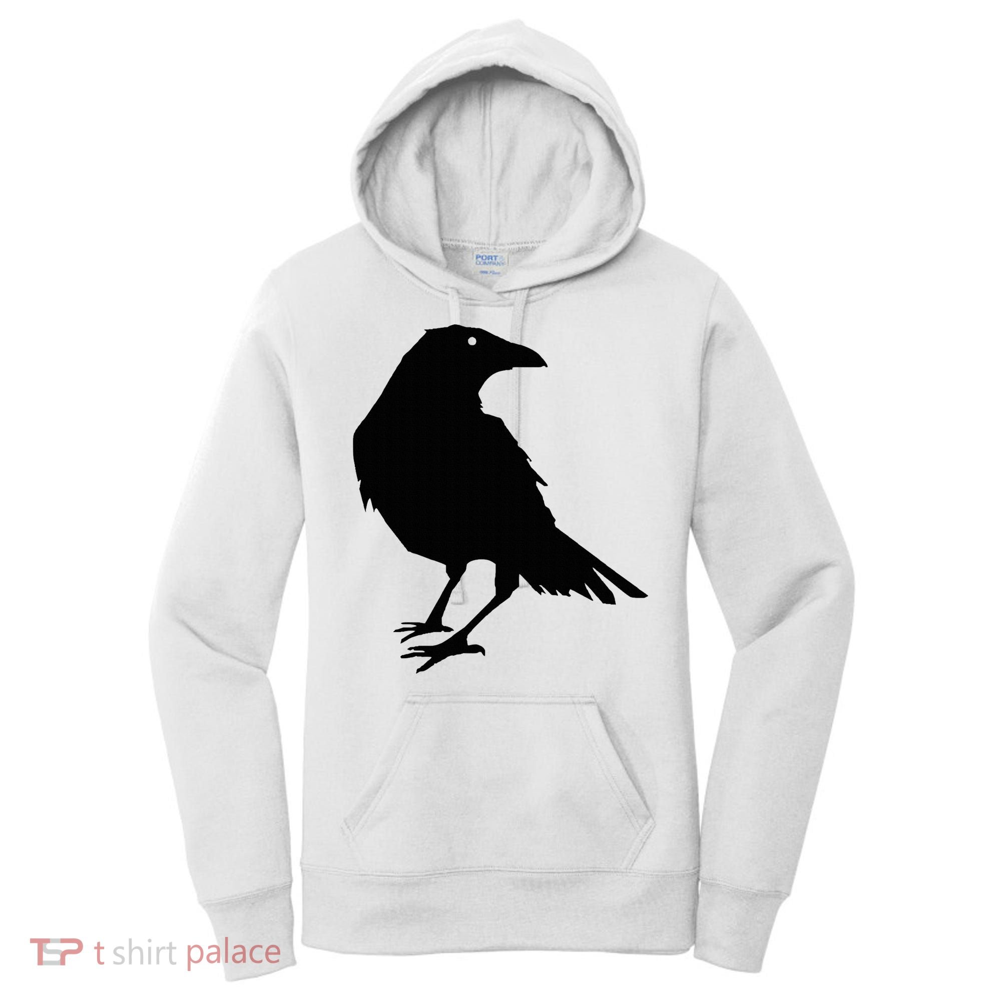 Beautiful Black Crow Raven Bird Silhouette Sweater Women's Hoodie
