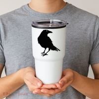 Beautiful Black Crow Raven Bird Silhouette Sweater Tumbler thumb 2