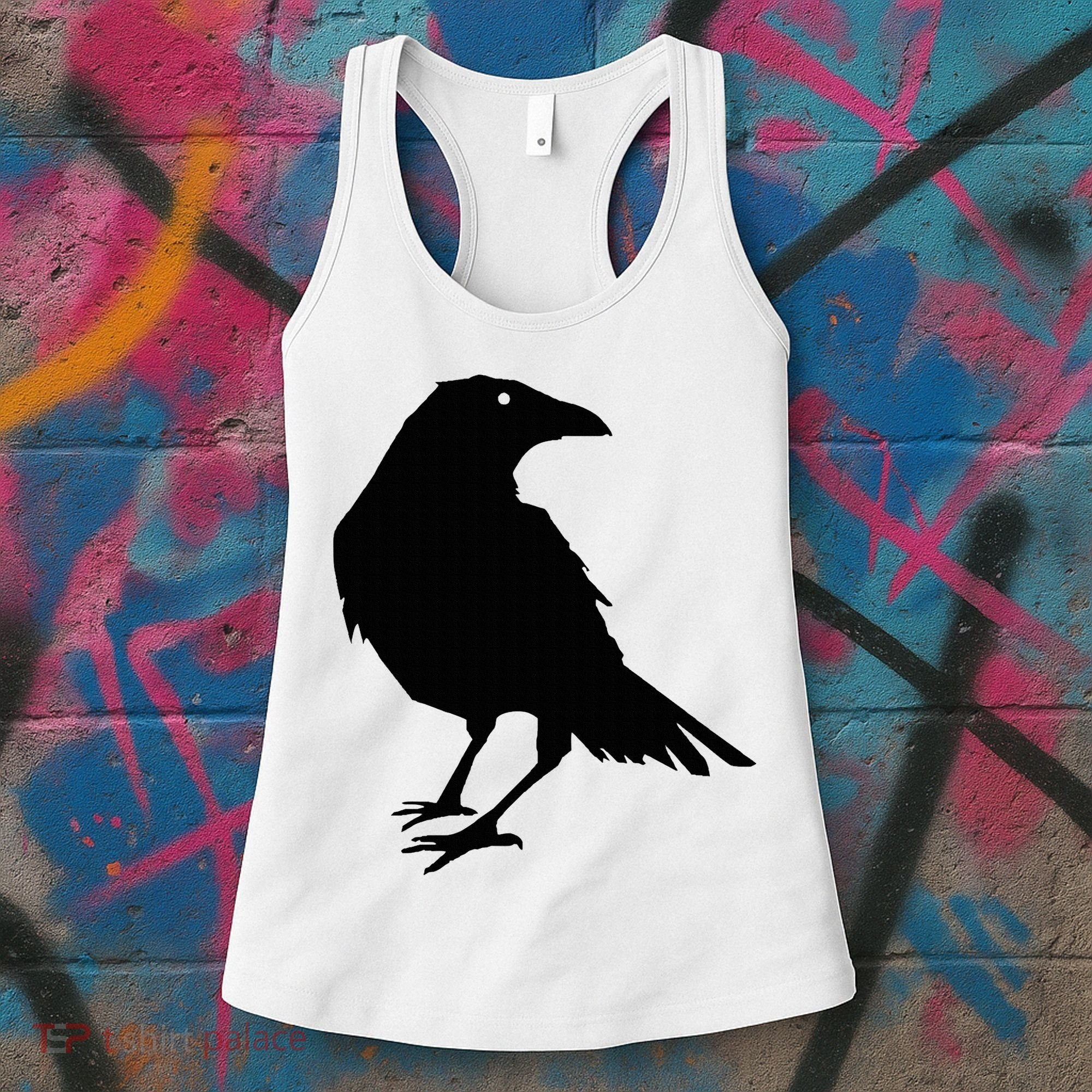 Beautiful Black Crow Raven Bird Silhouette Sweater Women's Tank Top