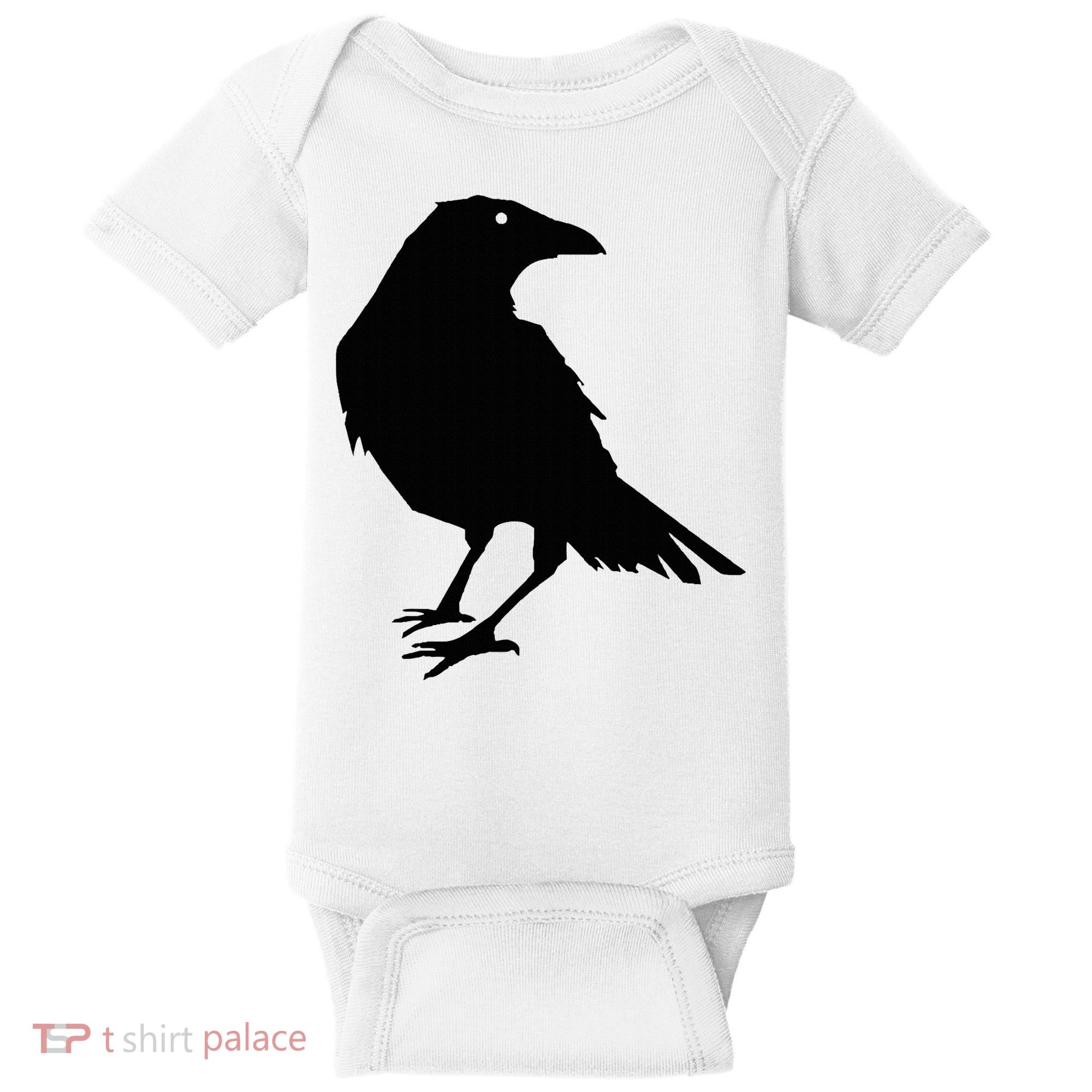 Beautiful Black Crow Raven Bird Silhouette Sweater Baby Bodysuit