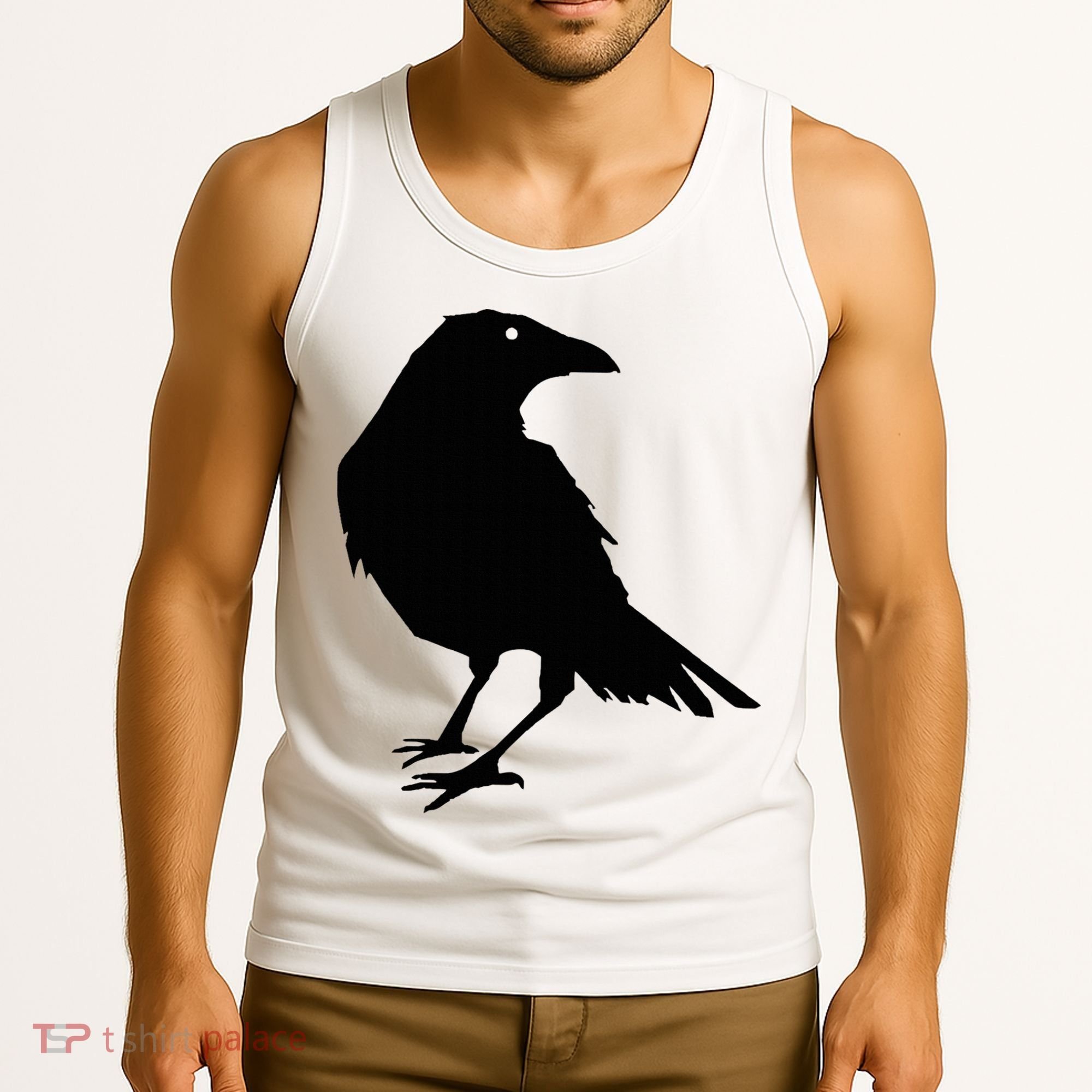 Beautiful Black Crow Raven Bird Silhouette Sweater Tank Top