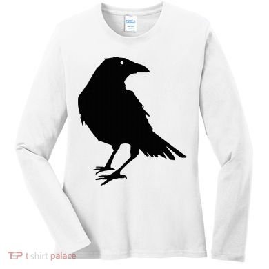 Beautiful Black Crow Raven Bird Silhouette Sweater Women's Long Sleeve Shirt