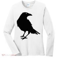 Beautiful Black Crow Raven Bird Silhouette Sweater Women's Long Sleeve Shirt thumb 0