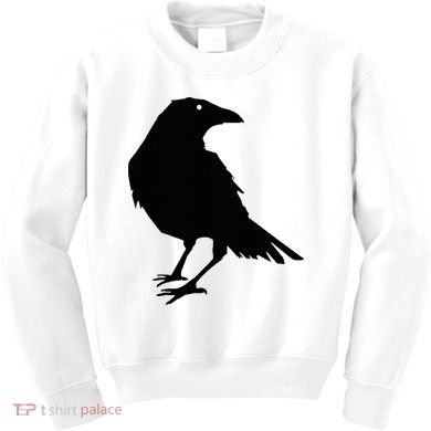 Beautiful Black Crow Raven Bird Silhouette Sweater Kids Sweatshirt