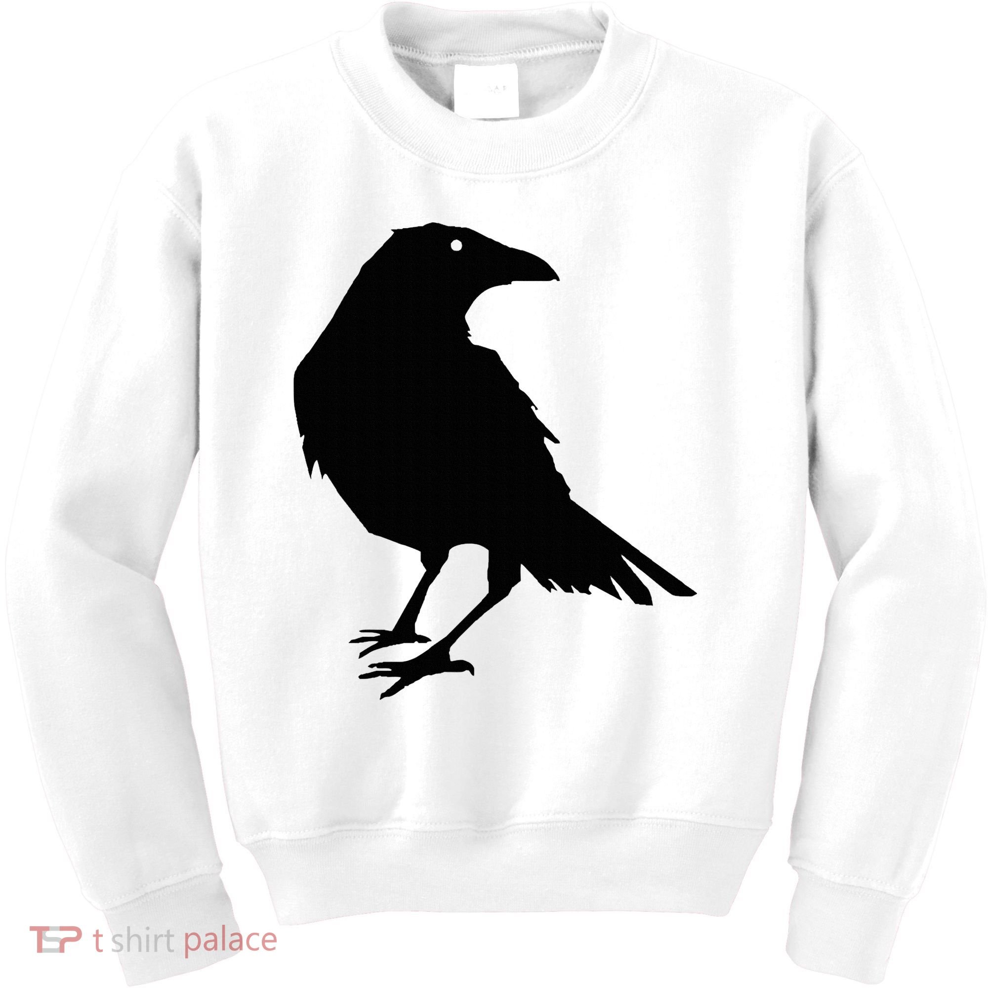 Beautiful Black Crow Raven Bird Silhouette Sweater Kids Sweatshirt
