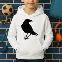 Beautiful Black Crow Raven Bird Silhouette Sweater Kids Hoodie thumb 2