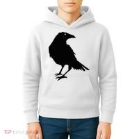 Beautiful Black Crow Raven Bird Silhouette Sweater Kids Hoodie thumb 4