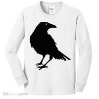 Beautiful Black Crow Raven Bird Silhouette Sweater Kids Long Sleeve Shirt thumb 0