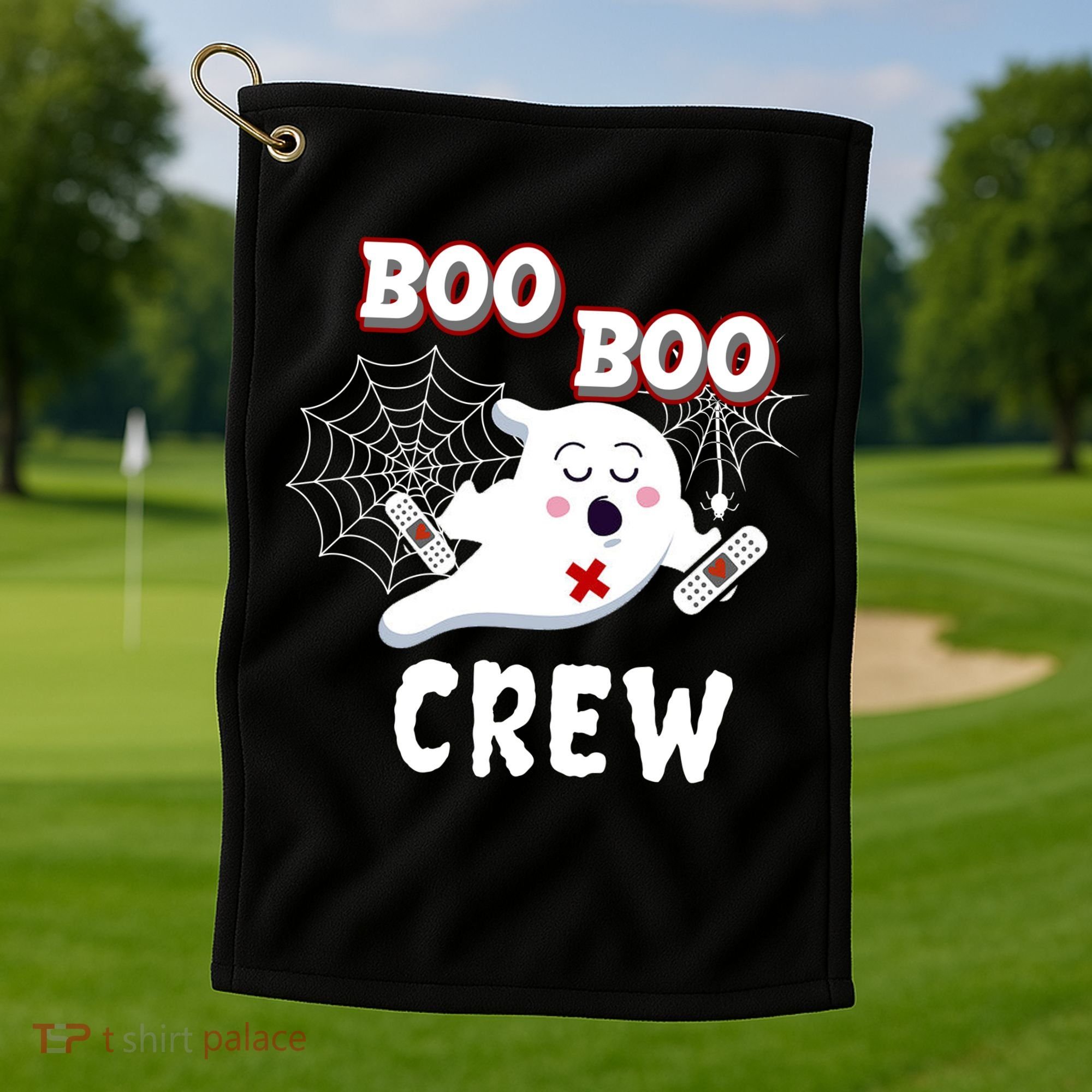 Boo Boo Crew Cute Nurse Ghost Golf Towel