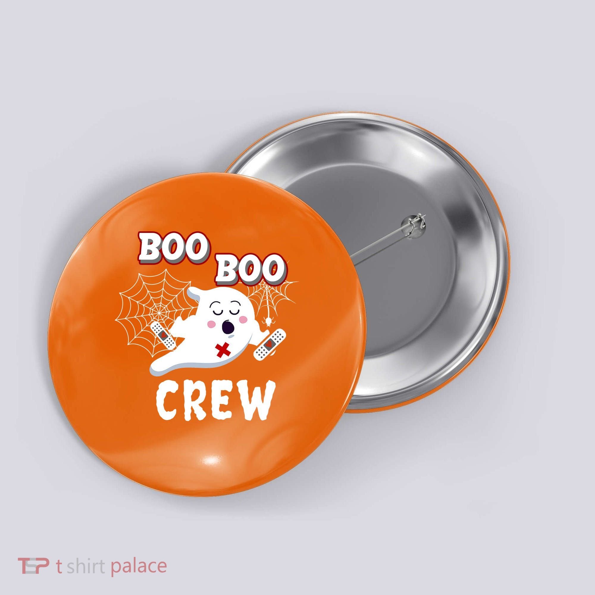 Boo Boo Crew Cute Nurse Ghost Button
