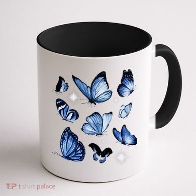 Blue Butterflies Cute Gift Coffee Mug back