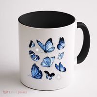 Blue Butterflies Cute Gift Coffee Mug thumb 1