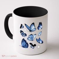 Blue Butterflies Cute Gift Coffee Mug thumb 0