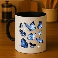 Blue Butterflies Cute Gift Coffee Mug thumb 4