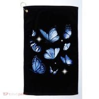 Blue Butterflies Cute Gift Golf Towel thumb 0