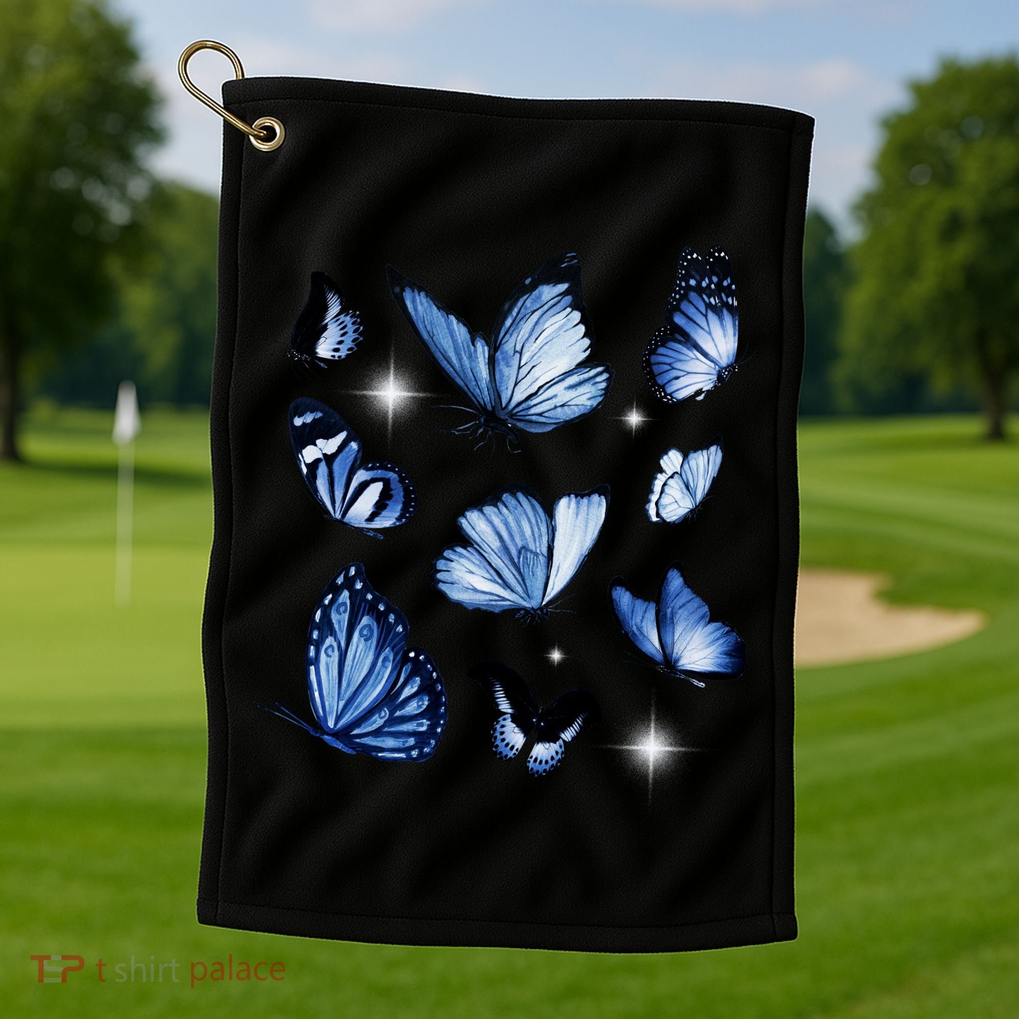 Blue Butterflies Cute Gift Golf Towel