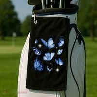 Blue Butterflies Cute Gift Golf Towel thumb 2