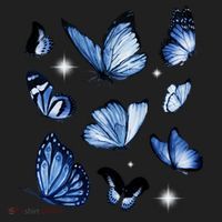 Blue Butterflies Cute Gift Golf Towel thumb 3