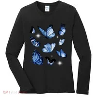 Blue Butterflies Cute Gift Women's Long Sleeve Shirt thumb 0