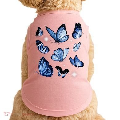 Blue Butterflies Cute Gift Doggie Tank