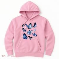 Blue Butterflies Cute Gift Hoodie thumb 0