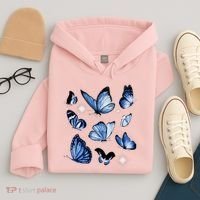 Blue Butterflies Cute Gift Hoodie thumb 4