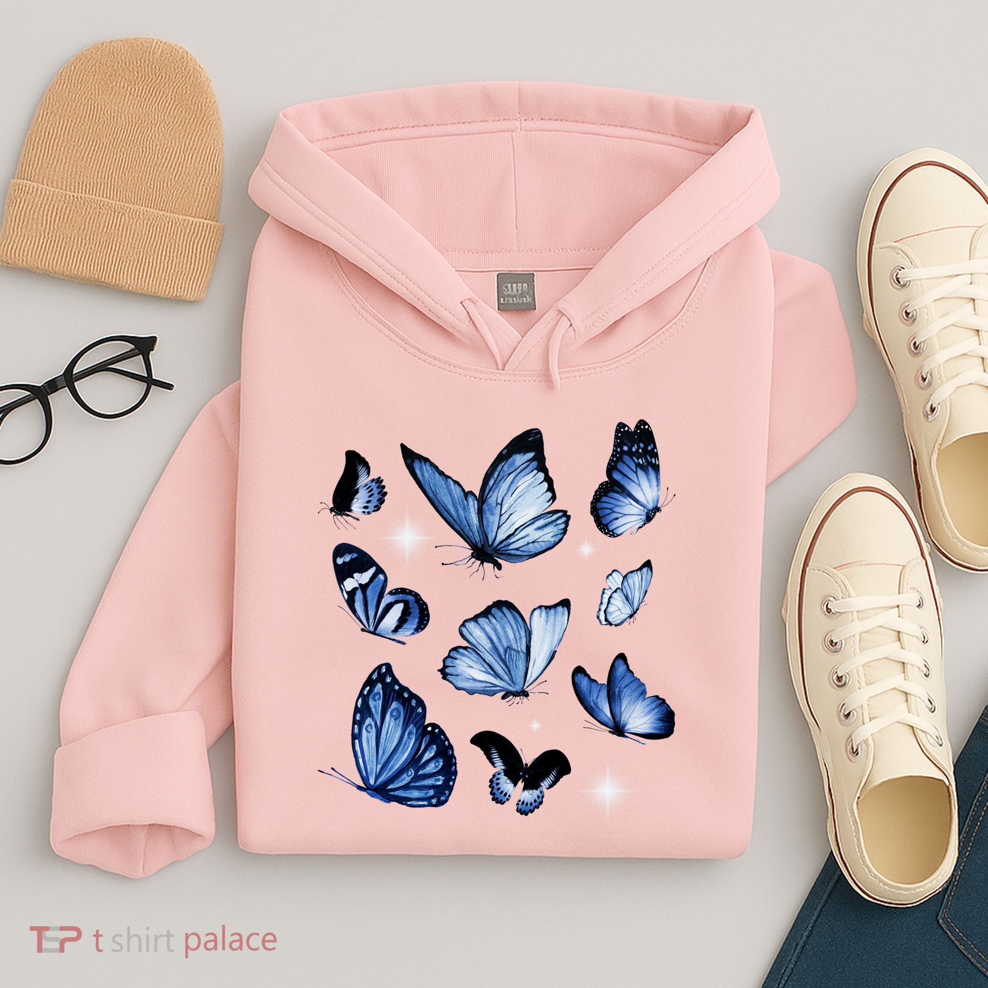 Blue Butterflies Cute Gift Hoodie