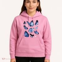 Blue Butterflies Cute Gift Hoodie thumb 5