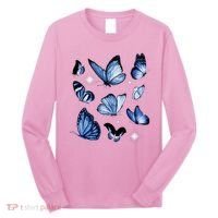 Blue Butterflies Cute Gift Long Sleeve Shirt thumb 0