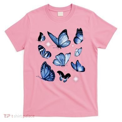 Blue Butterflies Cute Gift T-Shirt