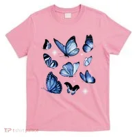 Blue Butterflies Cute Gift T-Shirt thumb 0