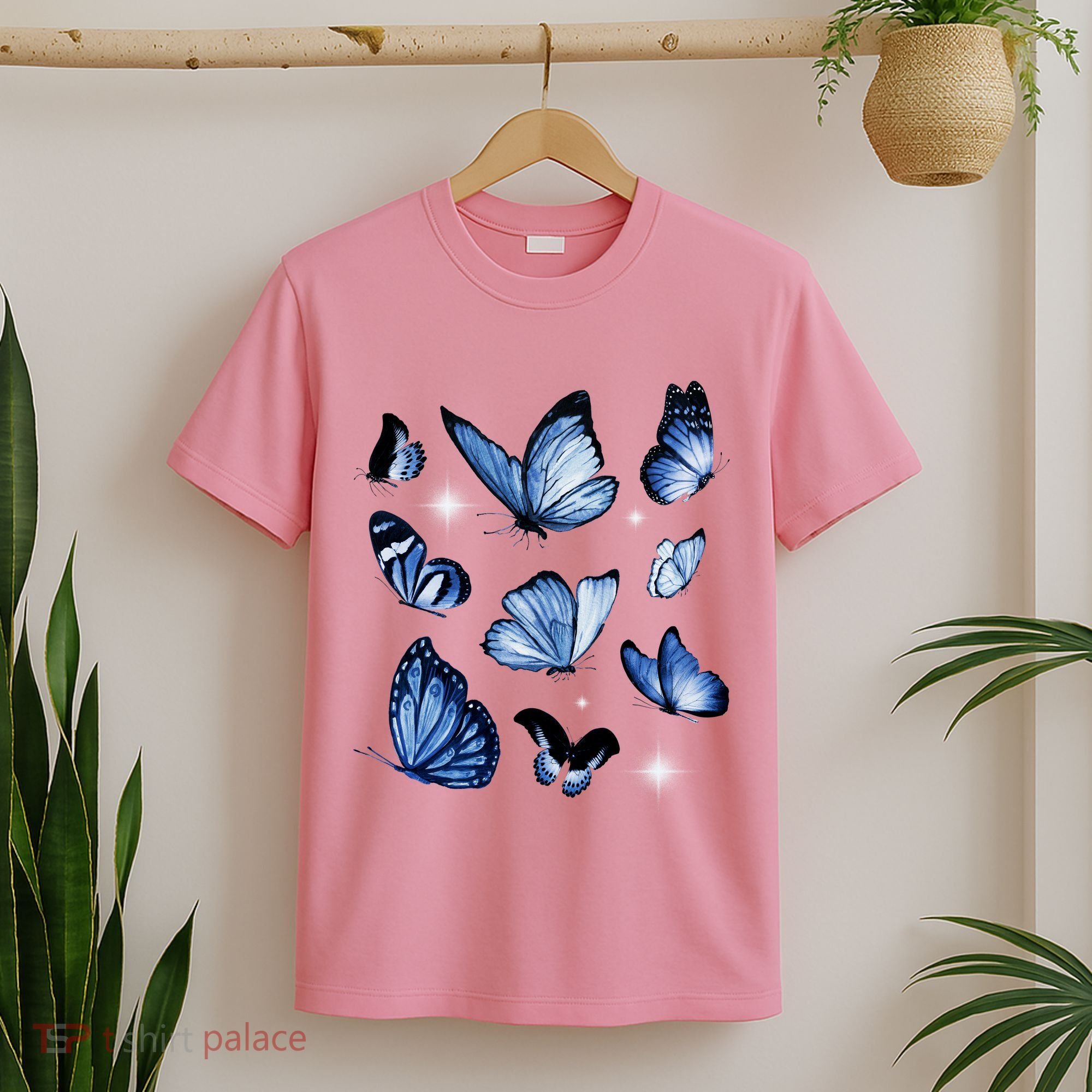 Blue Butterflies Cute Gift T-Shirt