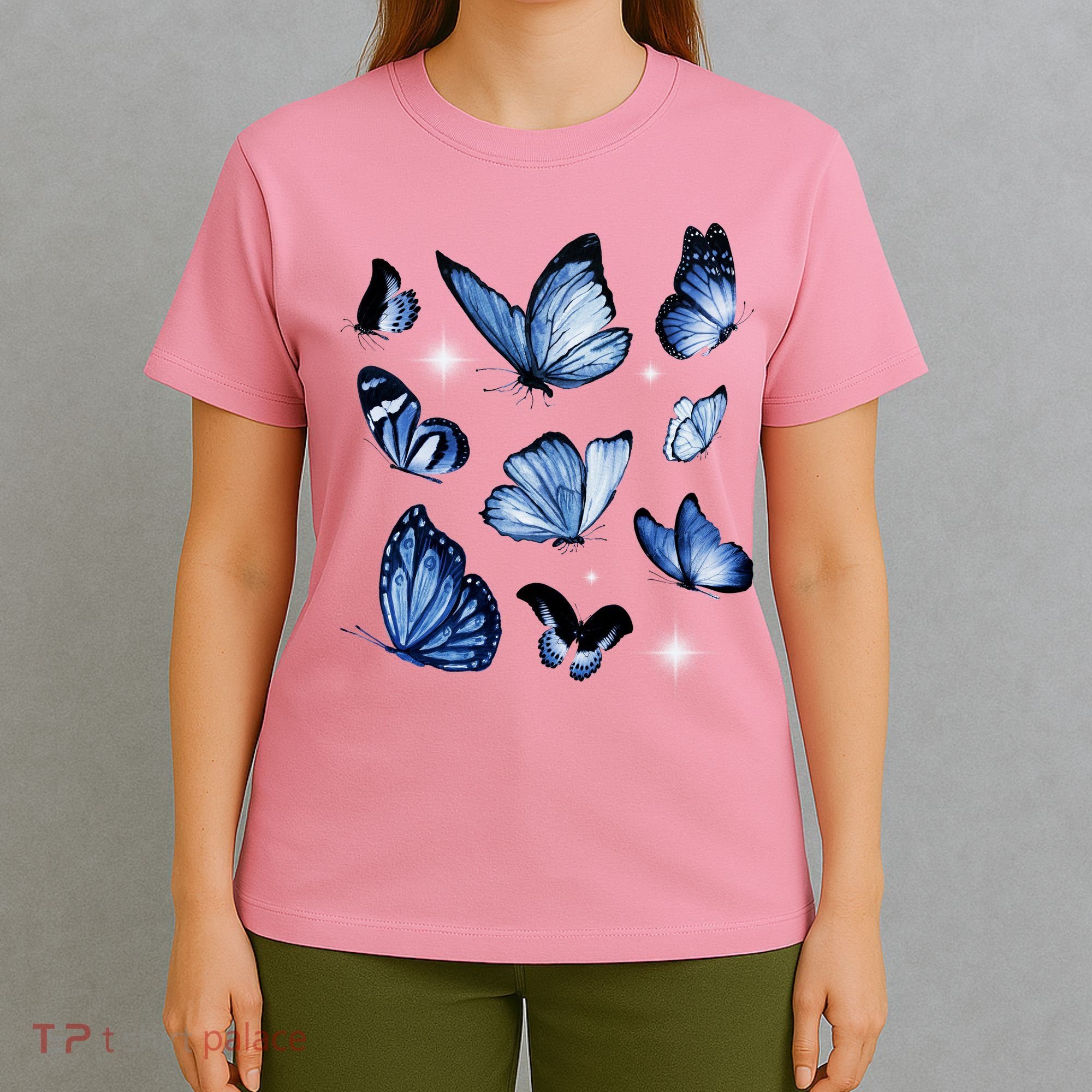 Blue Butterflies Cute Gift T-Shirt