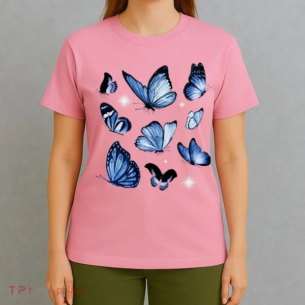 Blue Butterflies Cute Gift T-Shirt