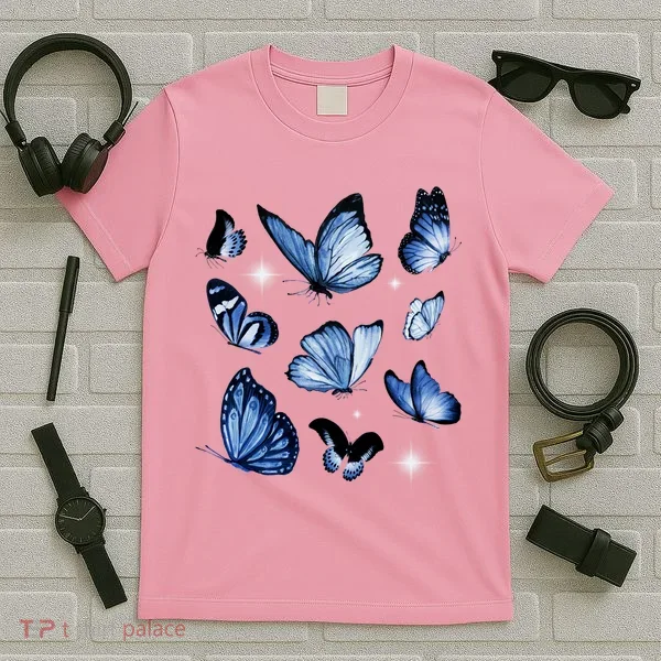Blue Butterflies Cute Gift T-Shirt