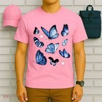 Blue Butterflies Cute Gift T-Shirt thumb 6