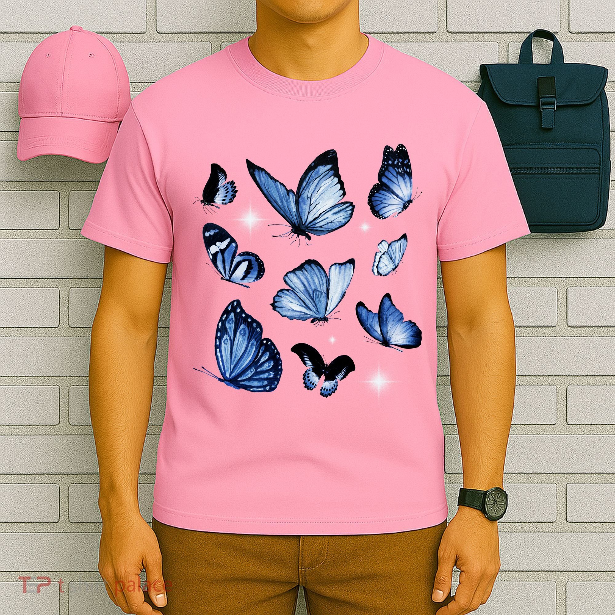 Blue Butterflies Cute Gift T-Shirt